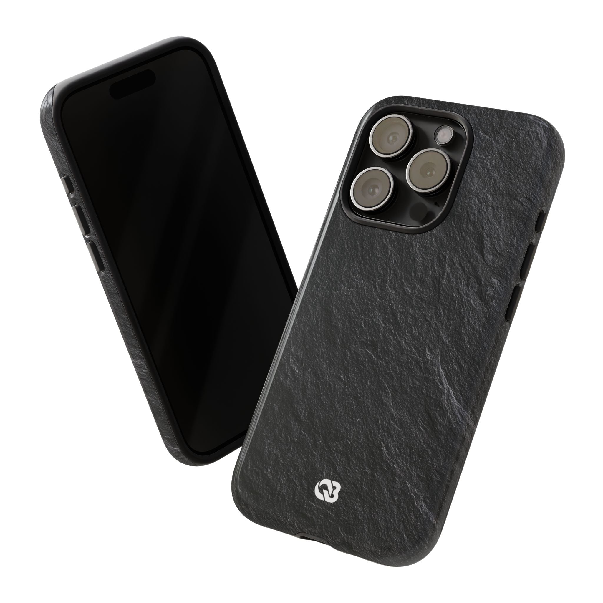 Black Tough Phone Case for iPhone - Raw Obsidian Slate