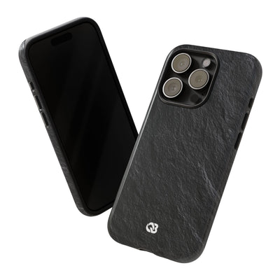 Black Tough Phone Case for iPhone - Raw Obsidian Slate
