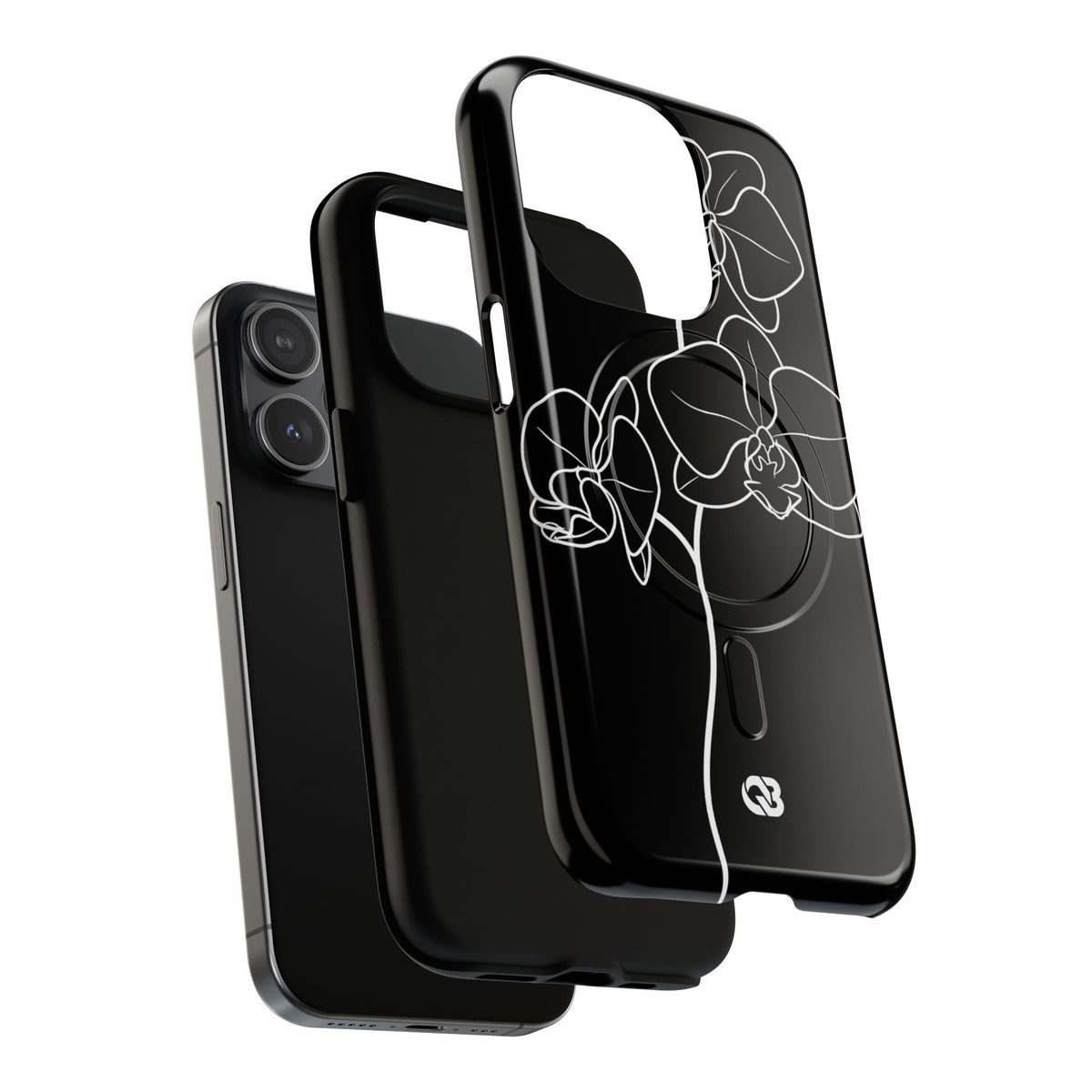 Midnight Orchid · Tough 2.0 Magnetic Phone Case for iPhone · Black
