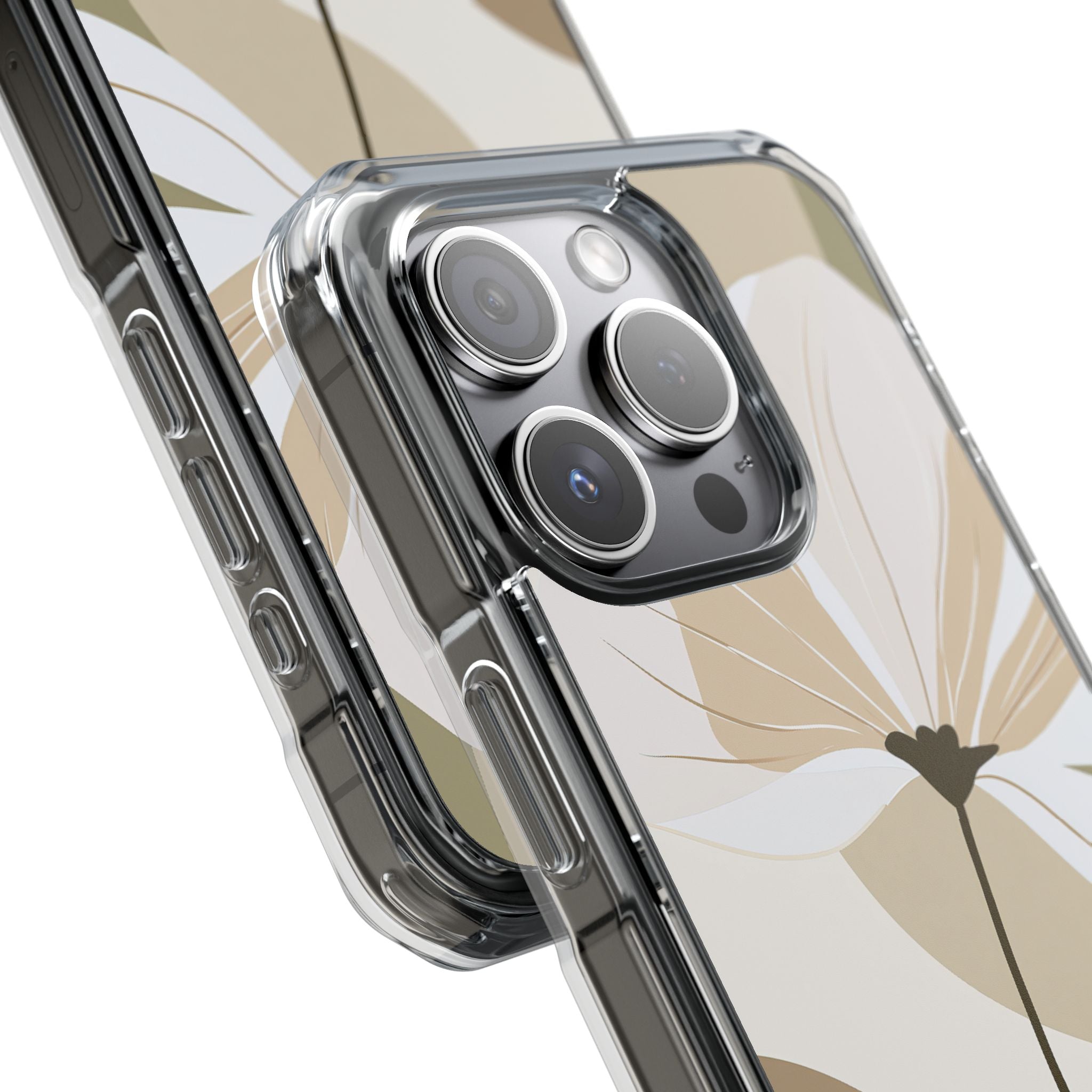 Beige Impact MagSafe Phone Case for iPhone - Sage Linen Magnolia