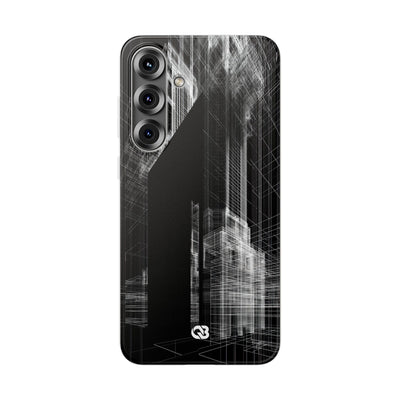 Black Lite Phone Case for Samsung - Ghost Urban Wireframe