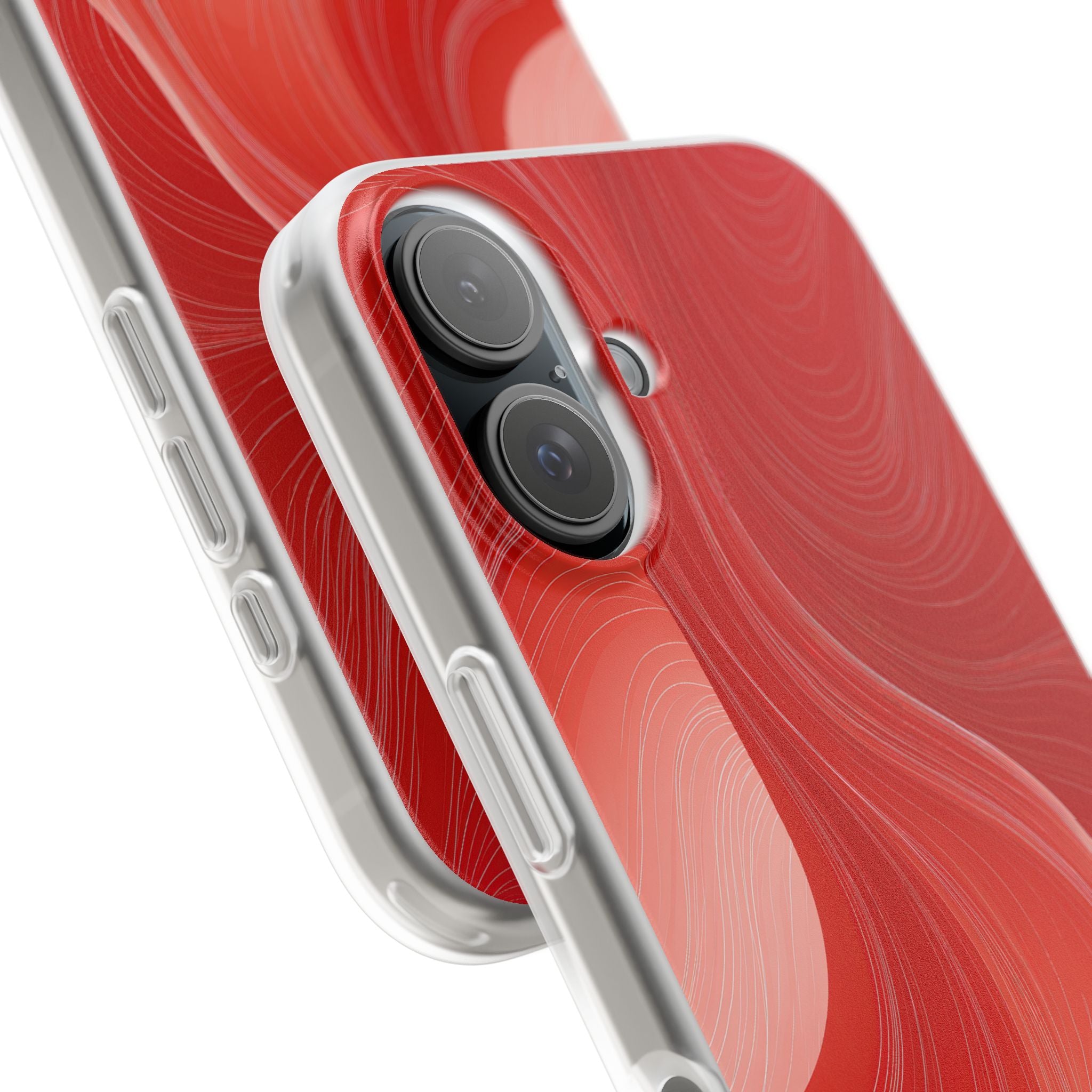 Red Lite Phone Case for iPhone - Crimson Silk Strands
