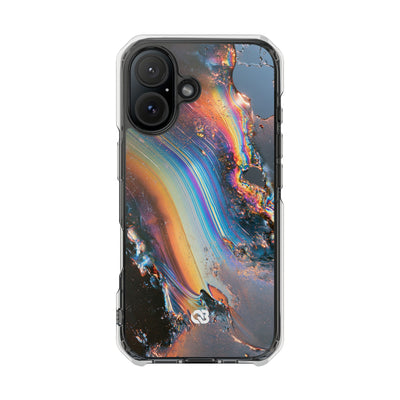 Prismatic Aura Flow · Clear Impact Magnetic Phone Case for iPhone · Blue