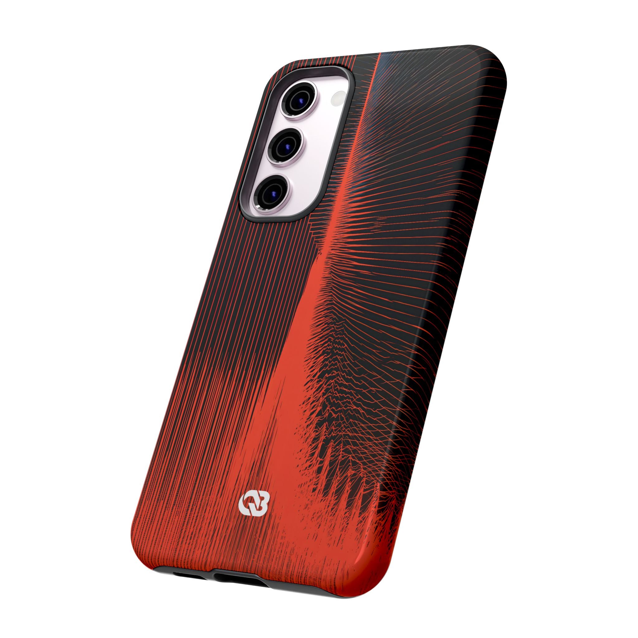 Red Tough Phone Case for Samsung - Crimson Frequency Pulse