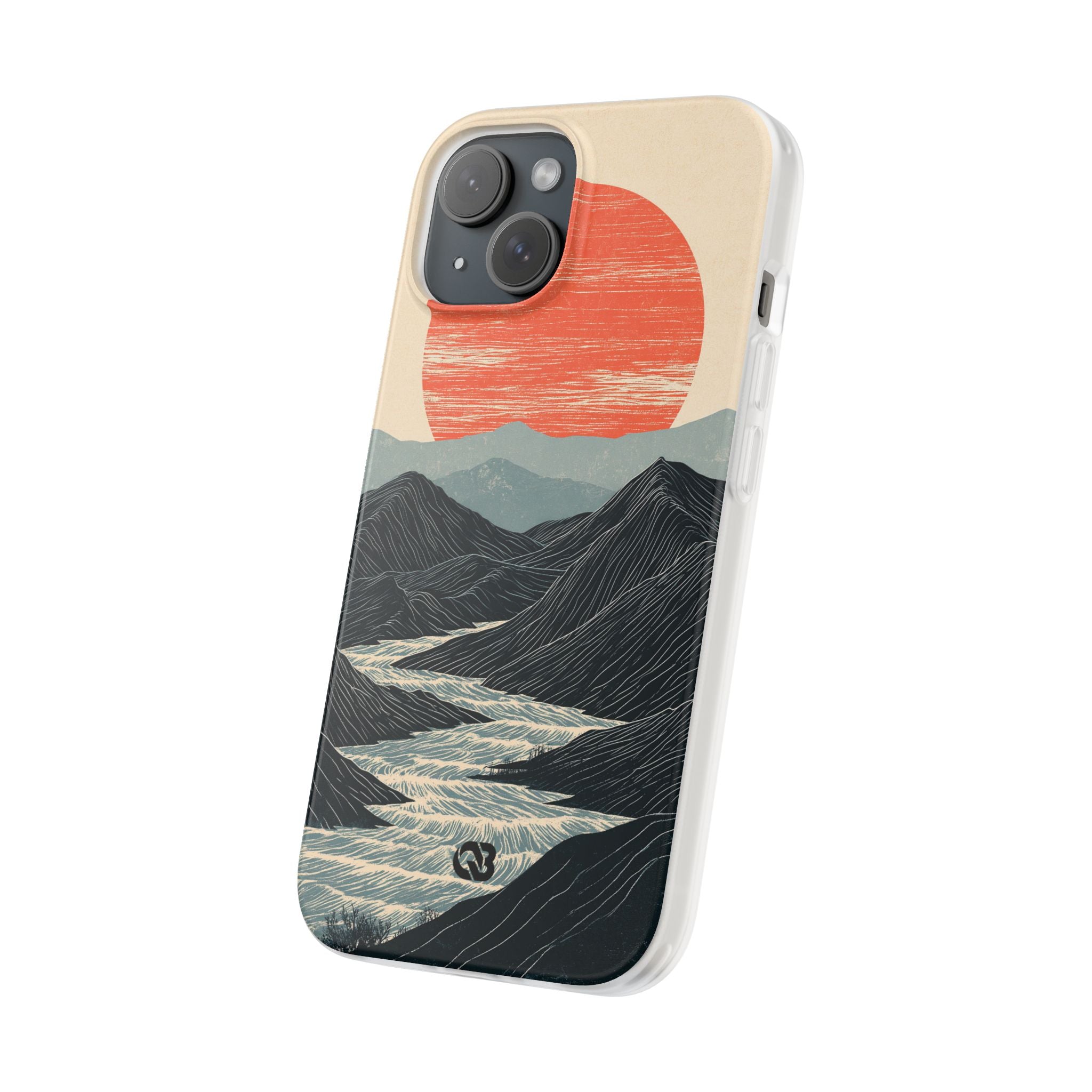 Beige Lite Phone Case for iPhone - Crimson Ridge Flow