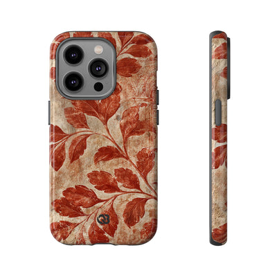 Terracotta Botanical Fresco · Tough Phone Case for iPhone · Red