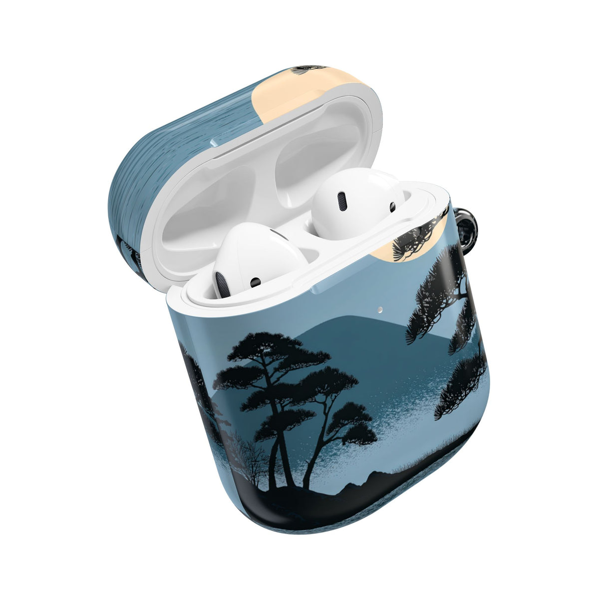 Moonlit Pine Horizon · Hard Case for AirPods & AirPods Pro · Blue