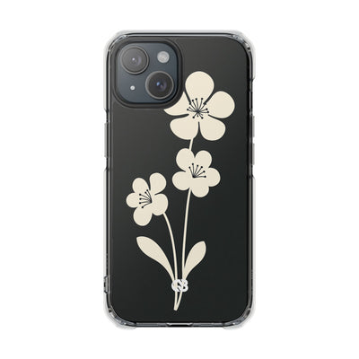 Black Impact MagSafe Phone Case for iPhone - Obsidian Cream Bloom