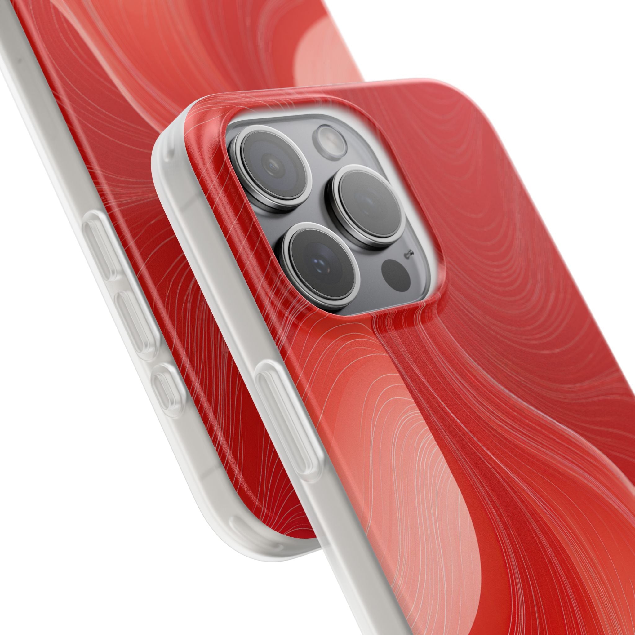Red Lite Phone Case for iPhone - Crimson Silk Strands