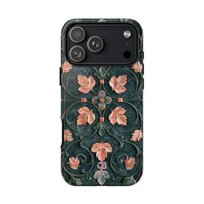 Florentine Rose Arabesque · Tough Phone Case for iPhone · Green
