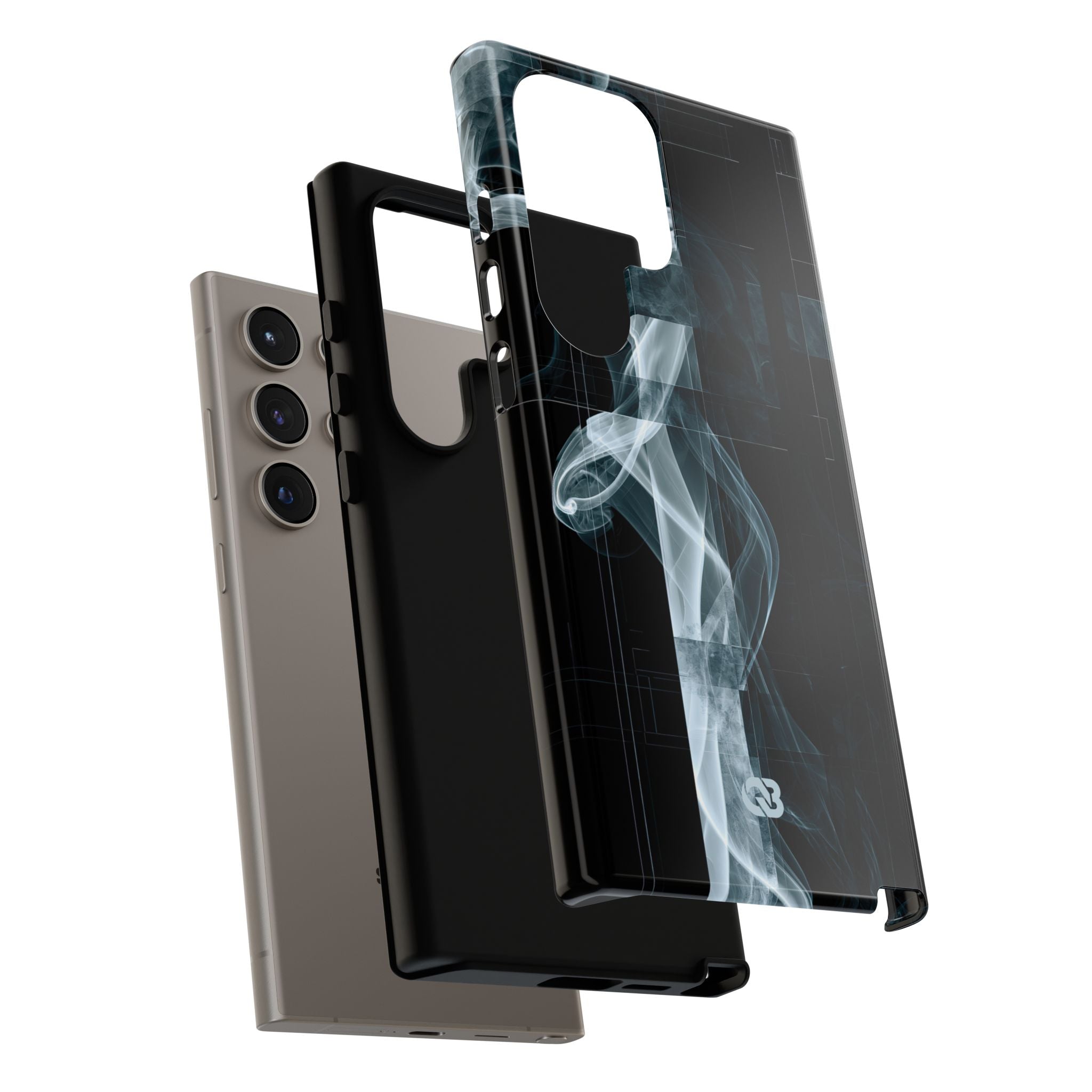 Black Tough Phone Case for Samsung - Arctic Vapor Grid