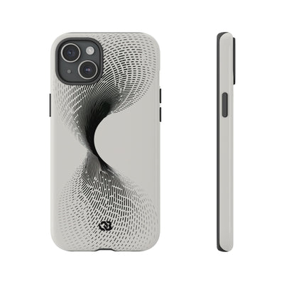 White Tough Phone Case for iPhone - Linear Torsion Grid