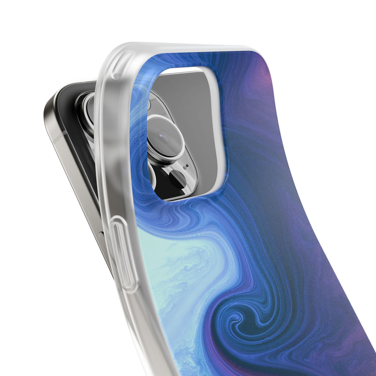 Azure Fluid Swirl · Lite Phone Case for iPhone ·  Blue