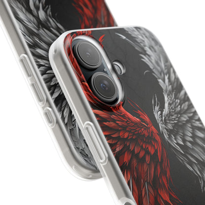 Crimson White Wings iPhone 16 Case - Soft