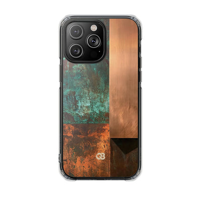 Teal Impact MagSafe Phone Case for iPhone - Verdigris Copper Slab