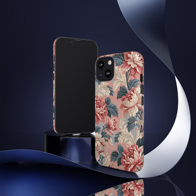 Blush Peony Jacquard · Tough Phone Case for iPhone · Pink