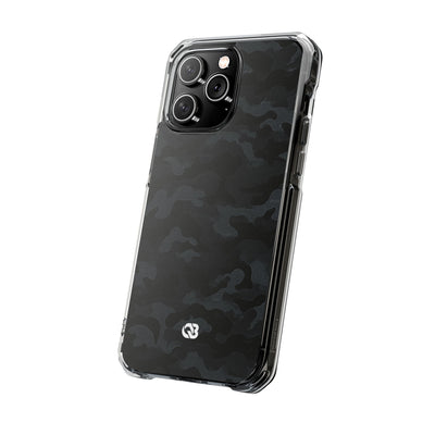 Blackout Urban Camo · Clear Impact Magnetic Phone Case for iPhone · Black