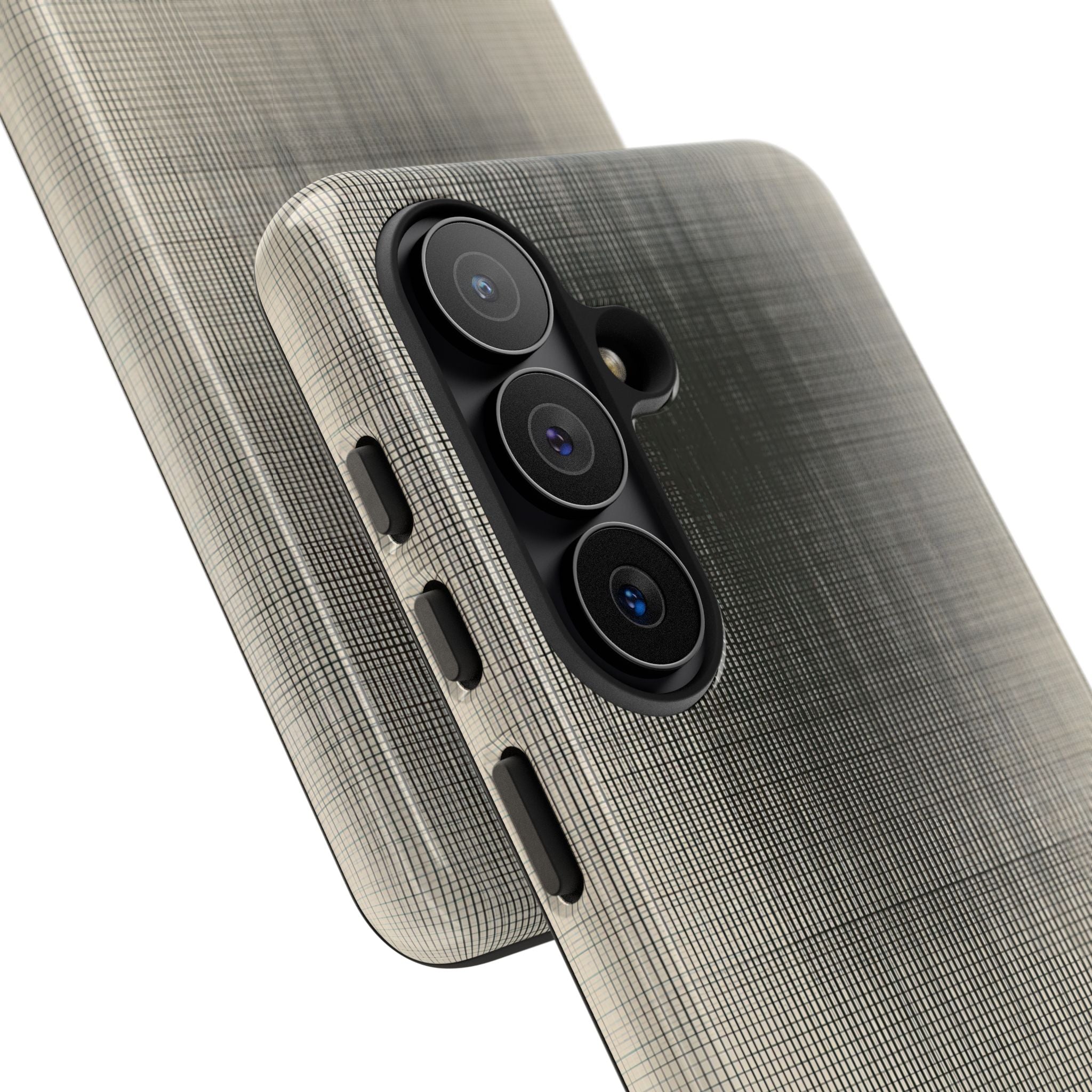 Beige Tough Phone Case for Samsung - Carbon Screen Grid