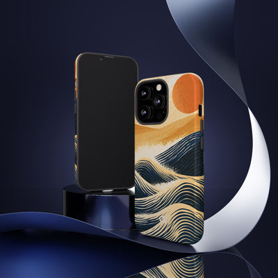Golden Horizon Waves · Tough Phone Case for iPhone · Blue
