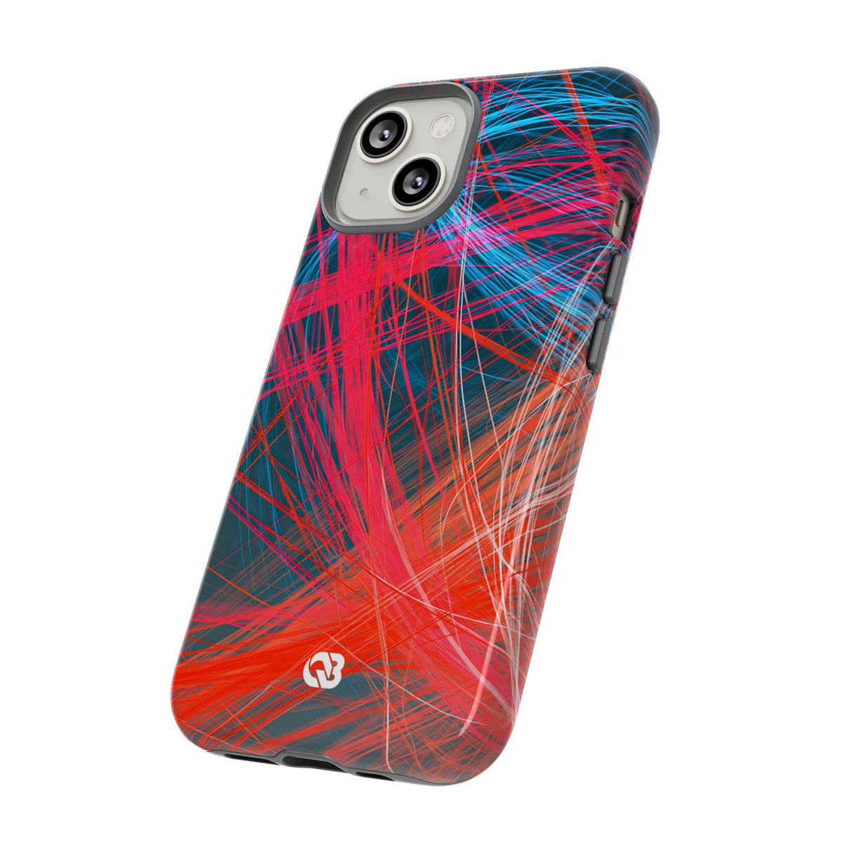 Neon Fiber Stream · Tough Phone Case for iPhone · Red
