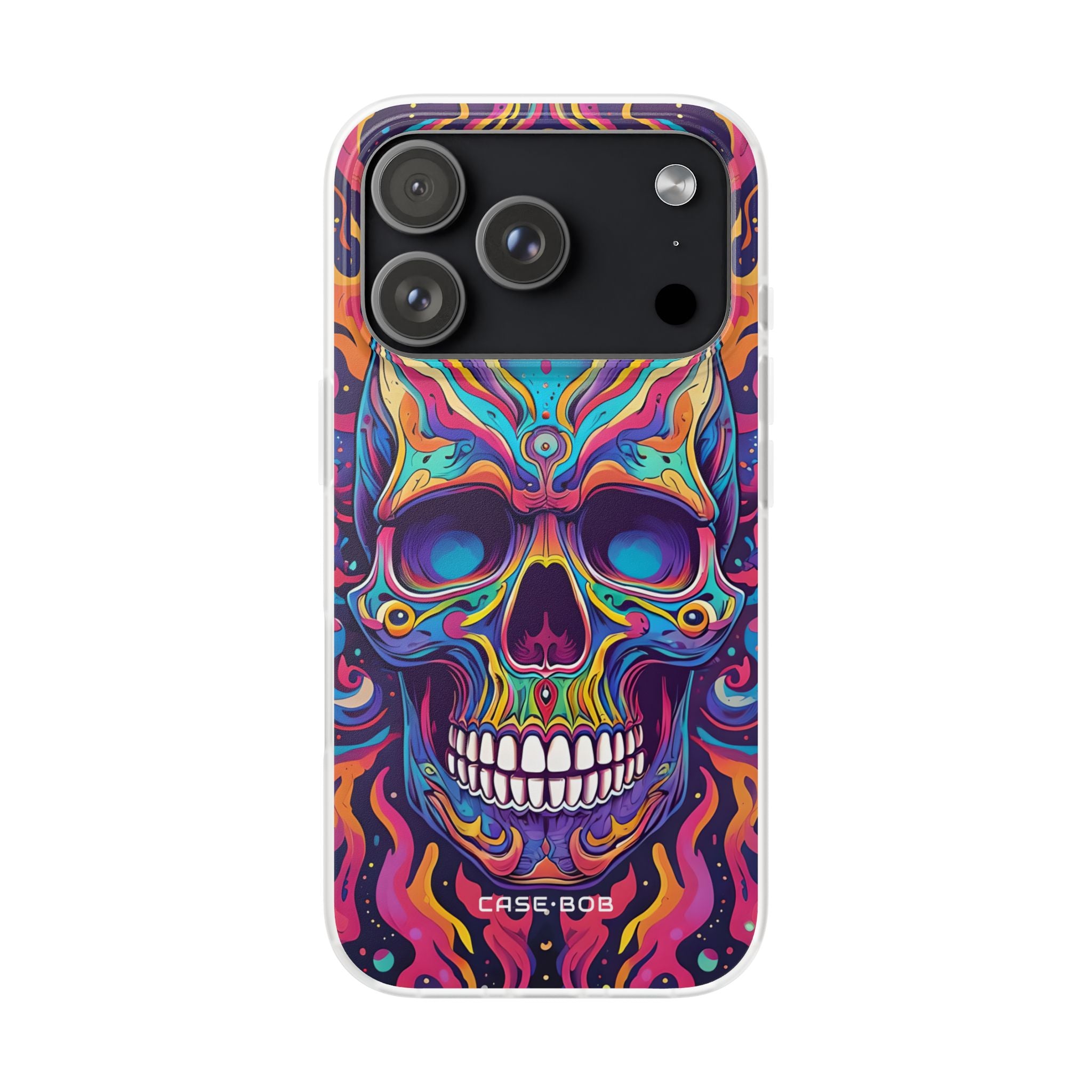 Flaming Skull iPhone 17 Pro Case - Soft - CASE•BOB