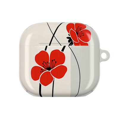 Scarlet Bloom Minimal · Hard Case for AirPods & AirPods Pro · Red