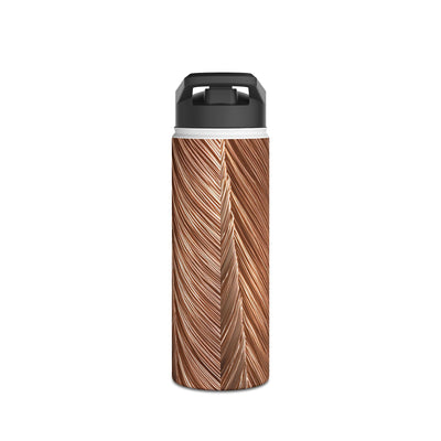 Rose Gold Weave · Insulated Water Bottle · Brown