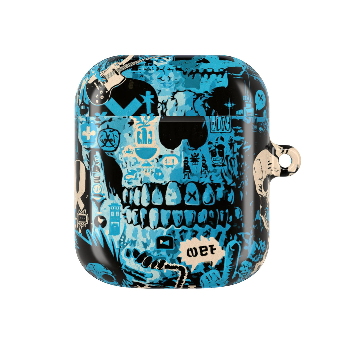 Electric Skull Graffiti · Hard Case for AirPods & AirPods Pro · Blue