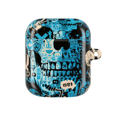 Electric Skull Graffiti · Hard Case for AirPods & AirPods Pro · Blue