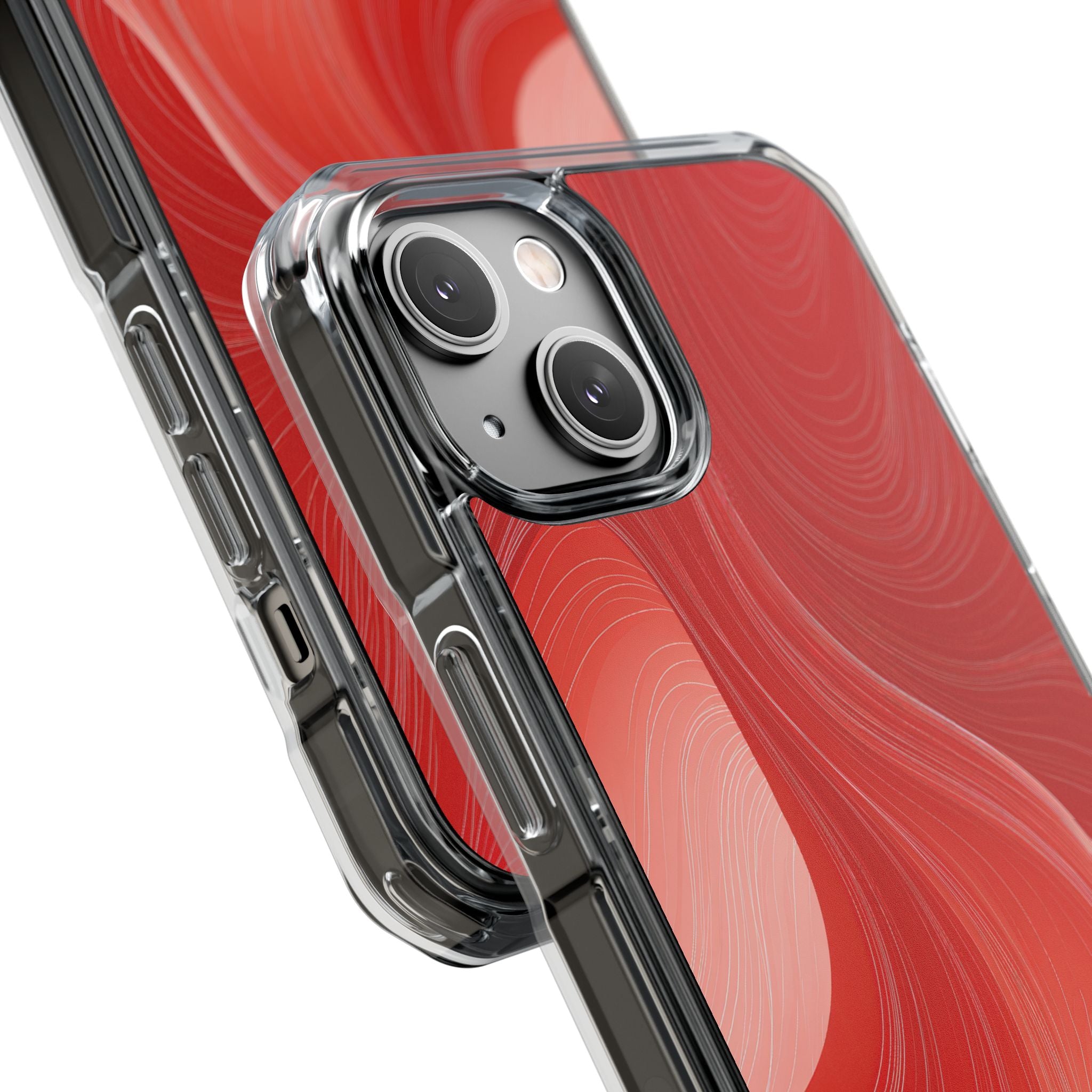 Red Impact MagSafe Phone Case for iPhone - Crimson Silk Strands