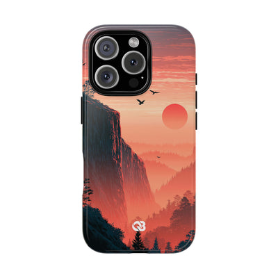 Orange Tough Phone Case for iPhone - Crimson Ridge Flight