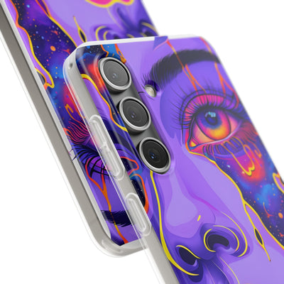 Violet Cosmic Gaze · Soft Custodia per Samsung
