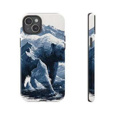 Fjord Summit Bear · Tough Phone Case for iPhone · Blue