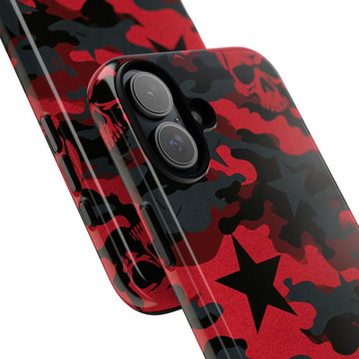 Crimson Skull Camo · Tough Phone Case for iPhone · Red