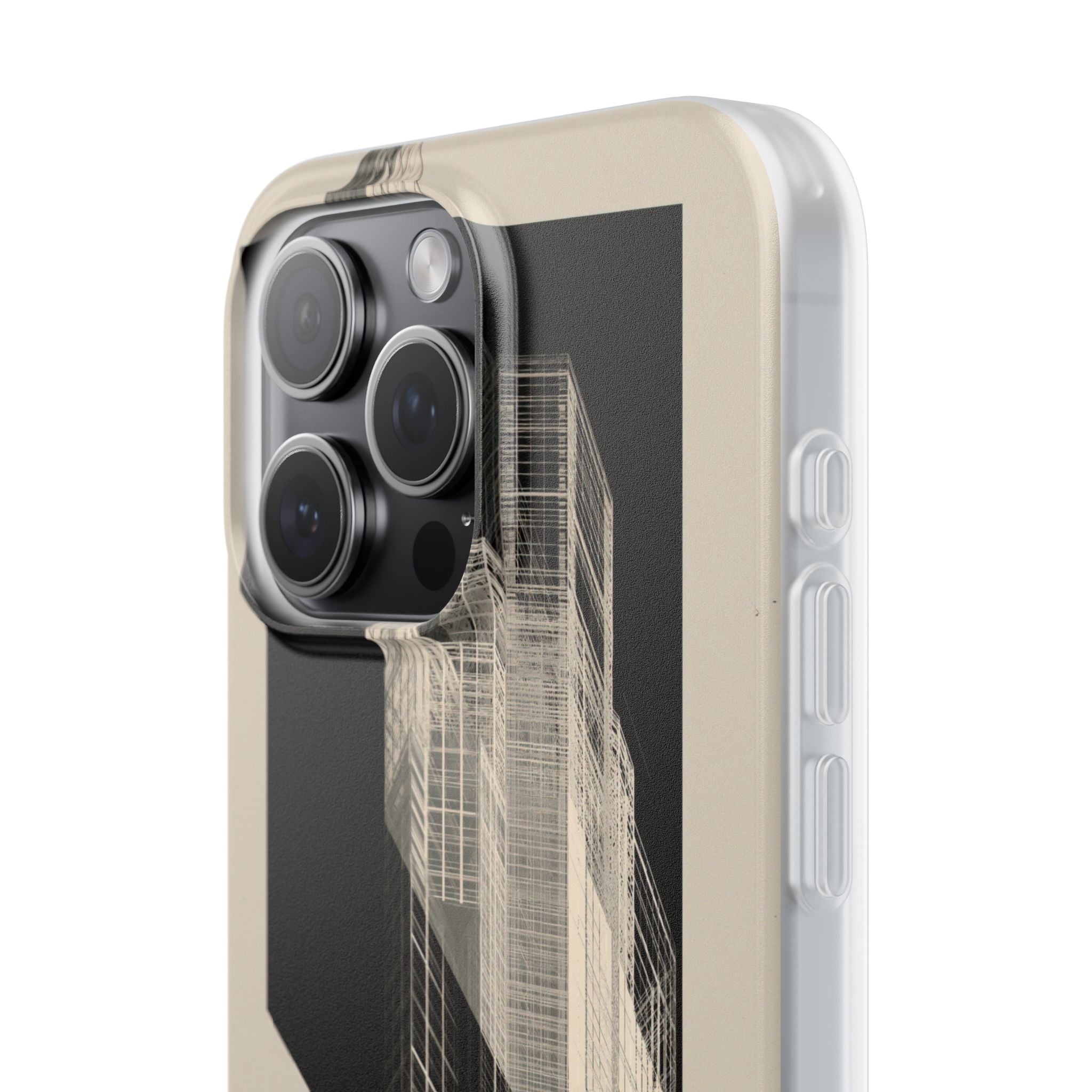 Beige Lite Phone Case for iPhone - Monolith Urban Grid
