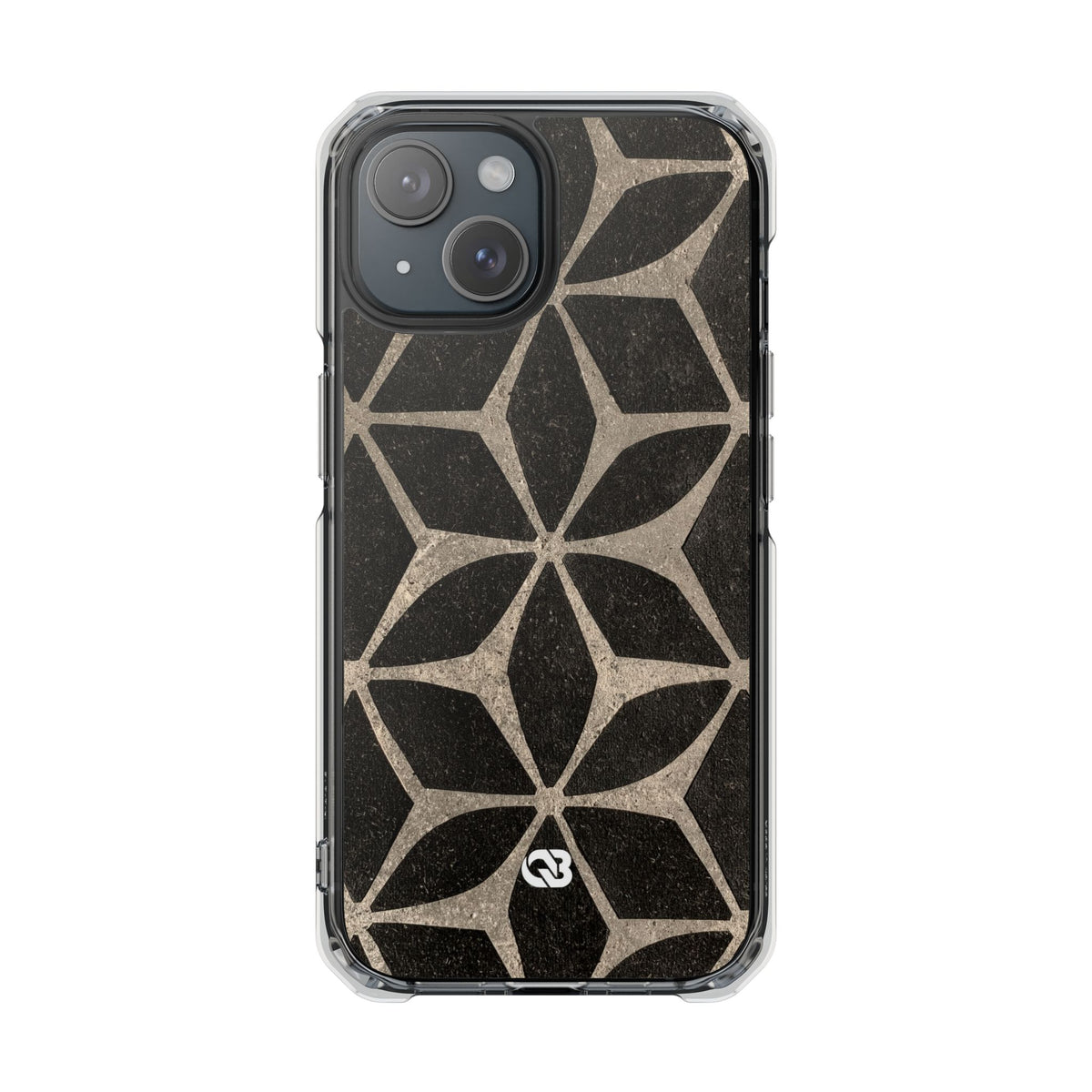Concrete Mosaic Star · Clear Impact Magnetic Phone Case for iPhone · Black