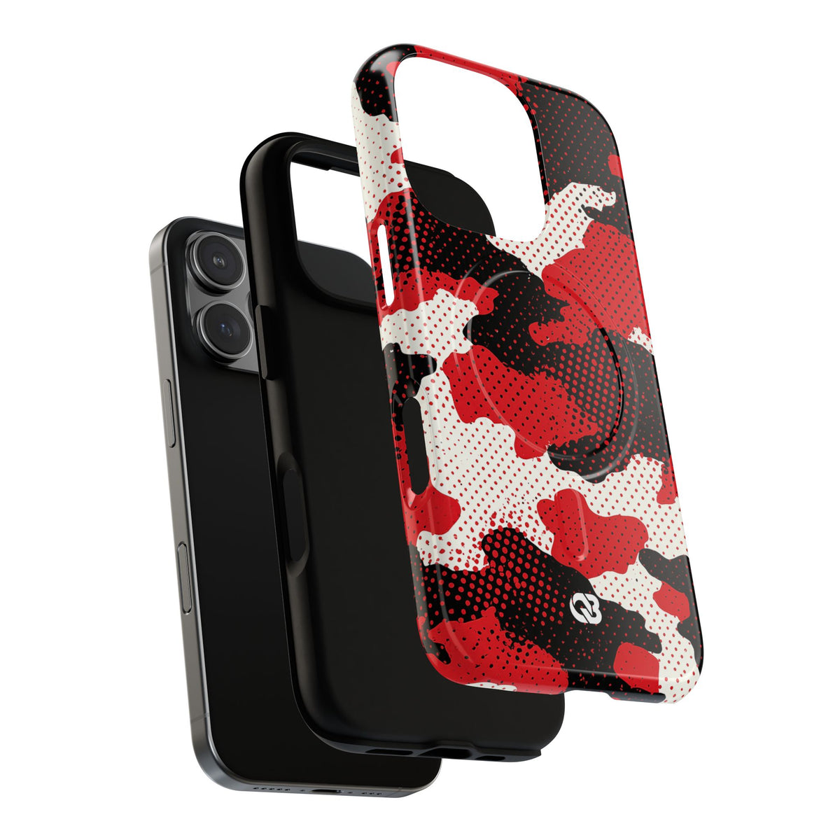 Crimson Halftone Camo · Tough 2.0 Magnetic Phone Case for iPhone · Red