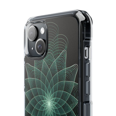 Green Impact MagSafe Phone Case for iPhone - Cyan Signal Bloom