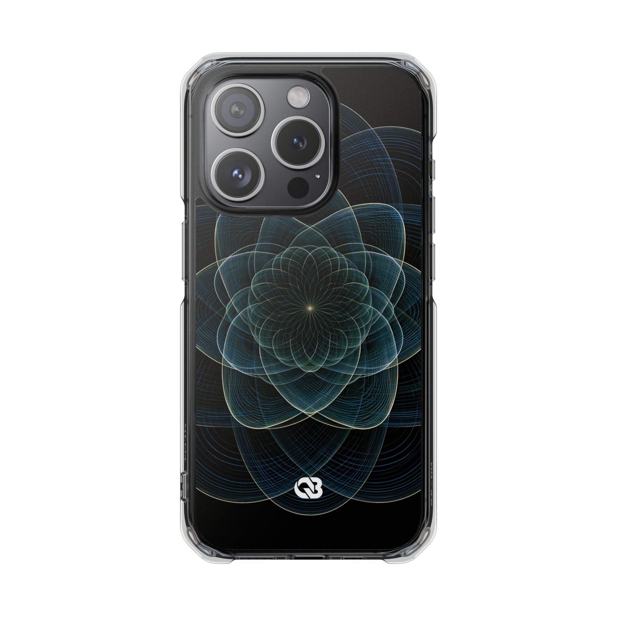 Blue Impact MagSafe Phone Case for iPhone - Celestial Wireframe Bloom
