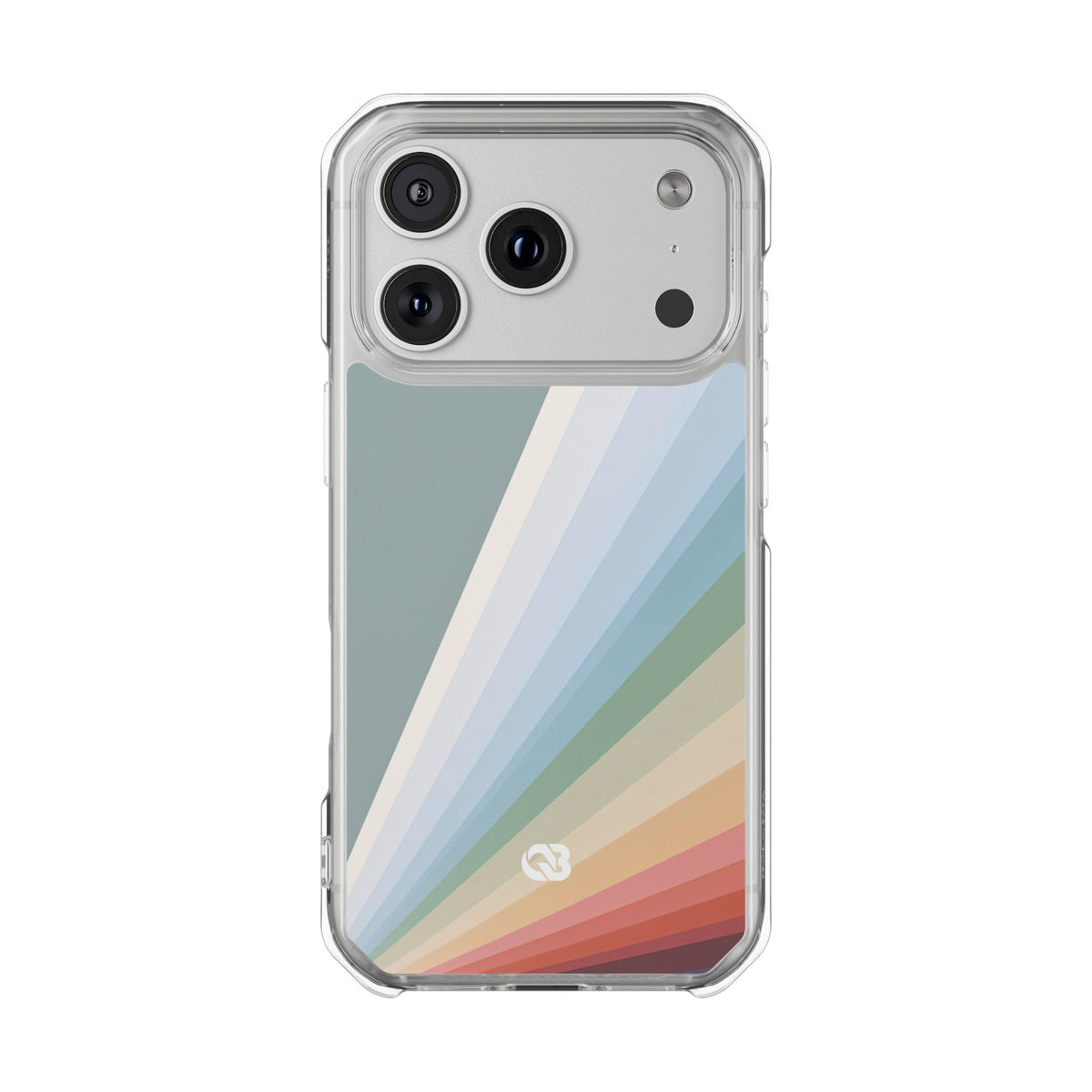 Prismatic Ray · Clear Impact Magnetic Phone Case for iPhone ·  Grey