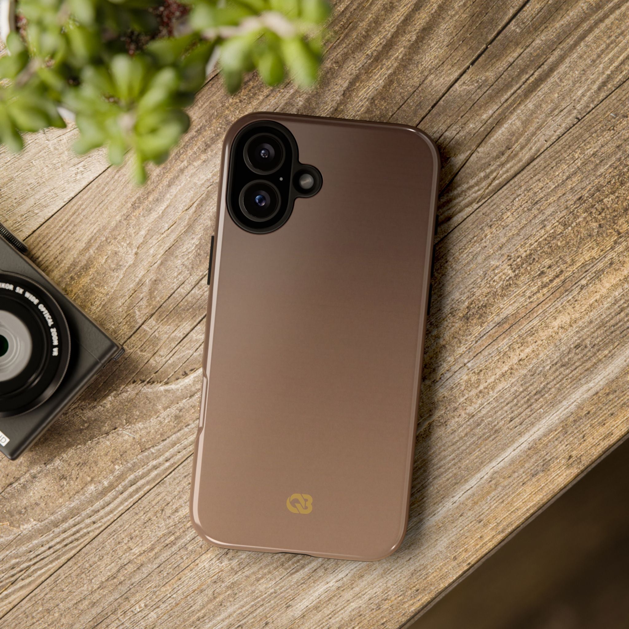Brown Tough Phone Case for iPhone - Smoked Caramel Fade