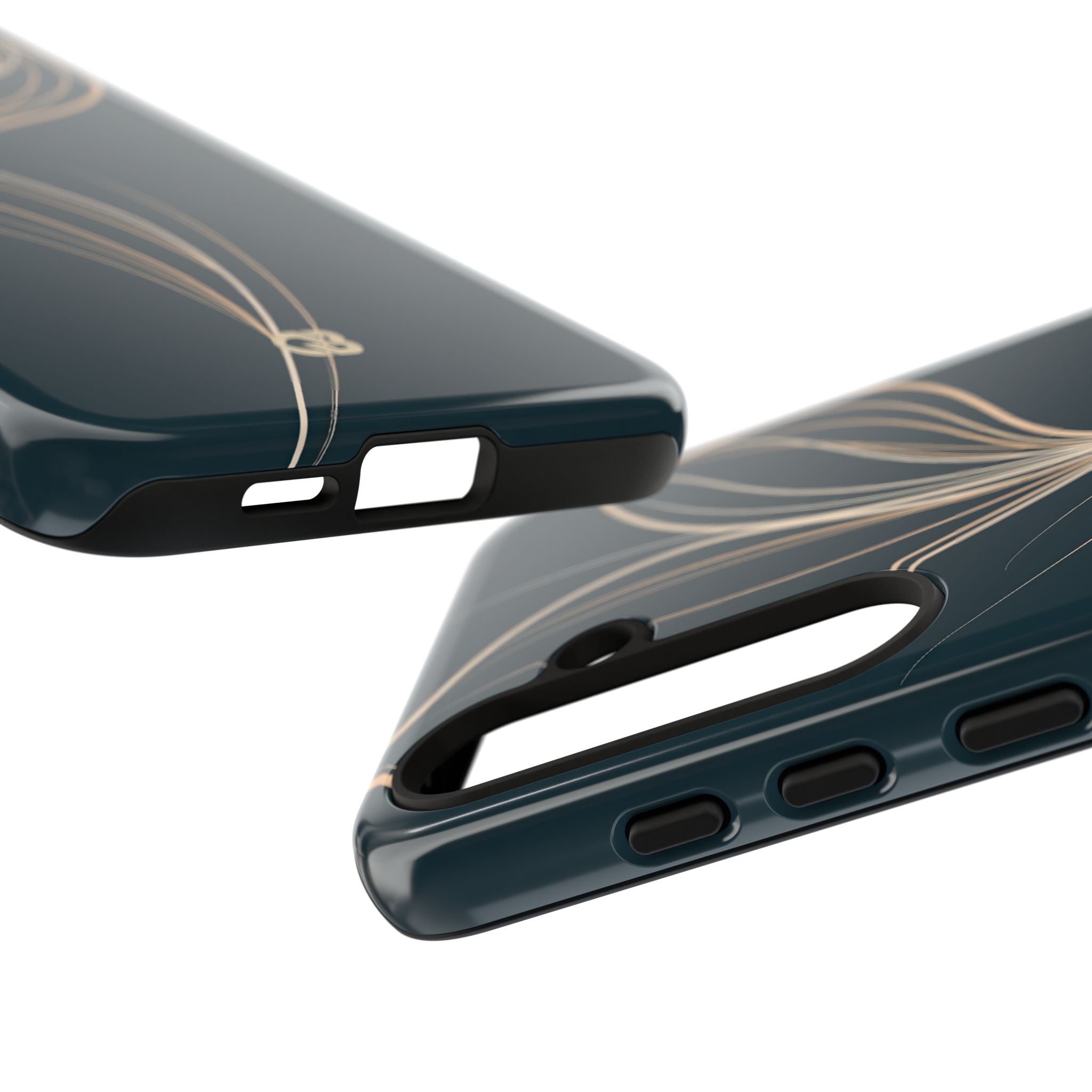Teal Tough Phone Case for Samsung - Sandstone Silk Flora
