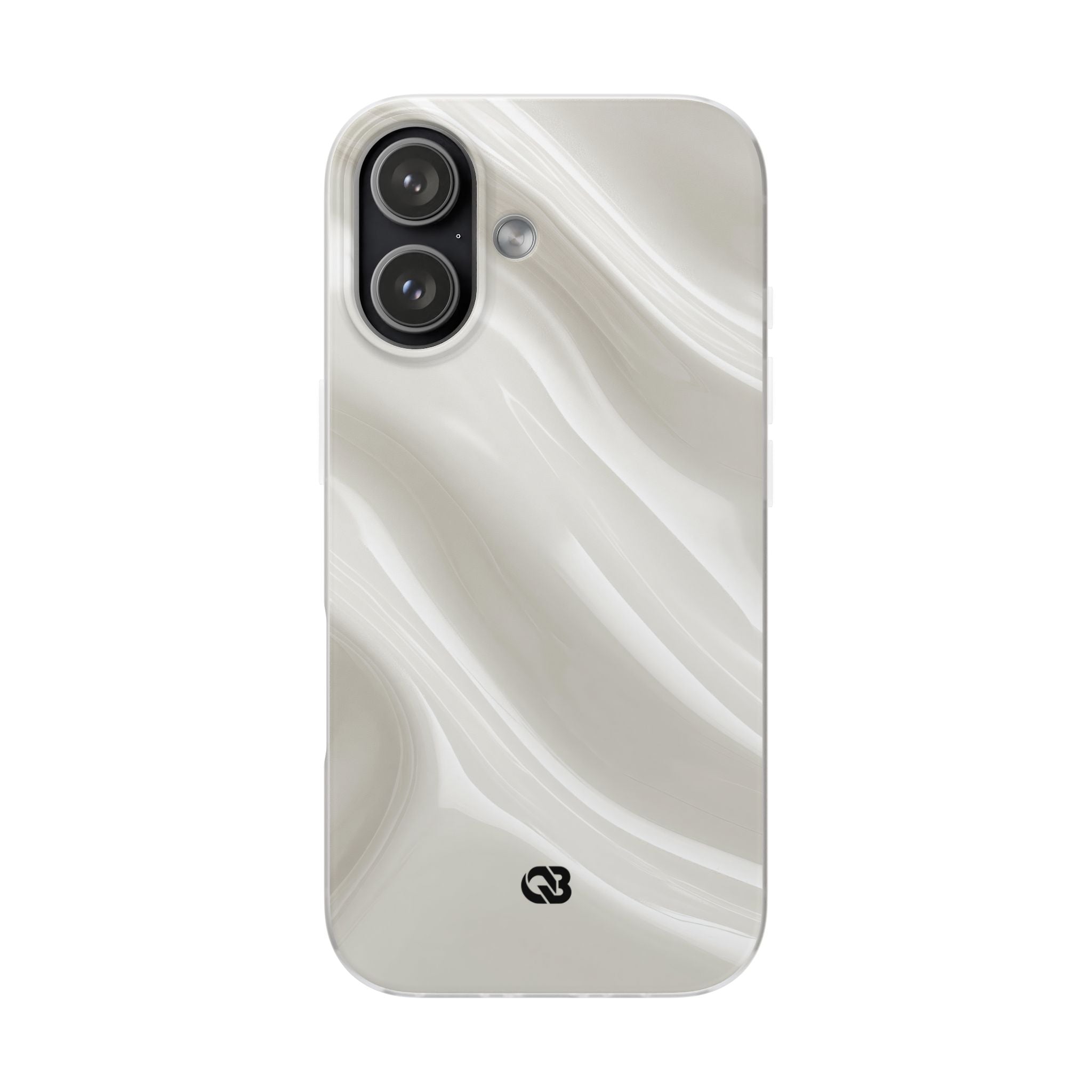 White Lite Phone Case for iPhone - Polished Ivory Wave