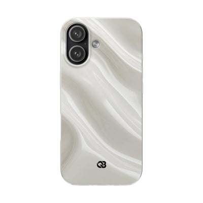 White Lite Phone Case for iPhone - Polished Ivory Wave