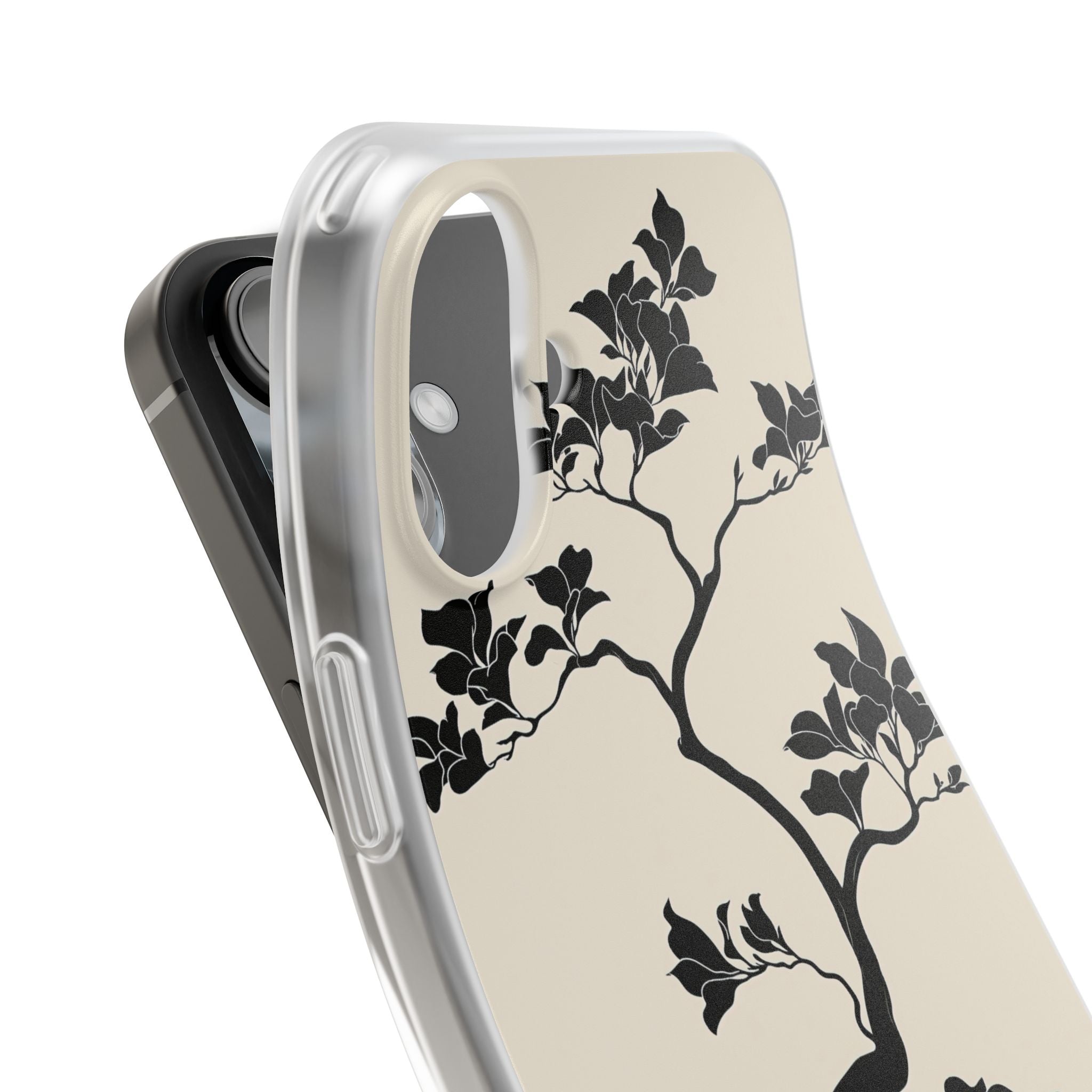 Beige Lite Phone Case for iPhone - Obsidian Bonsai Silhouette