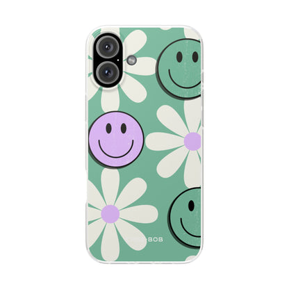 Smiley Daisy Glow iPhone 16 Plus Case - Soft