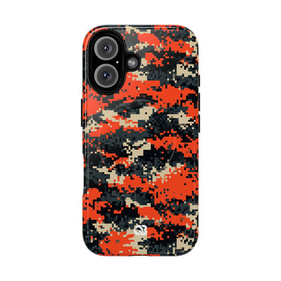 Signal Pixel Camo · Tough 2.0 Magnetic Phone Case for iPhone · Orange