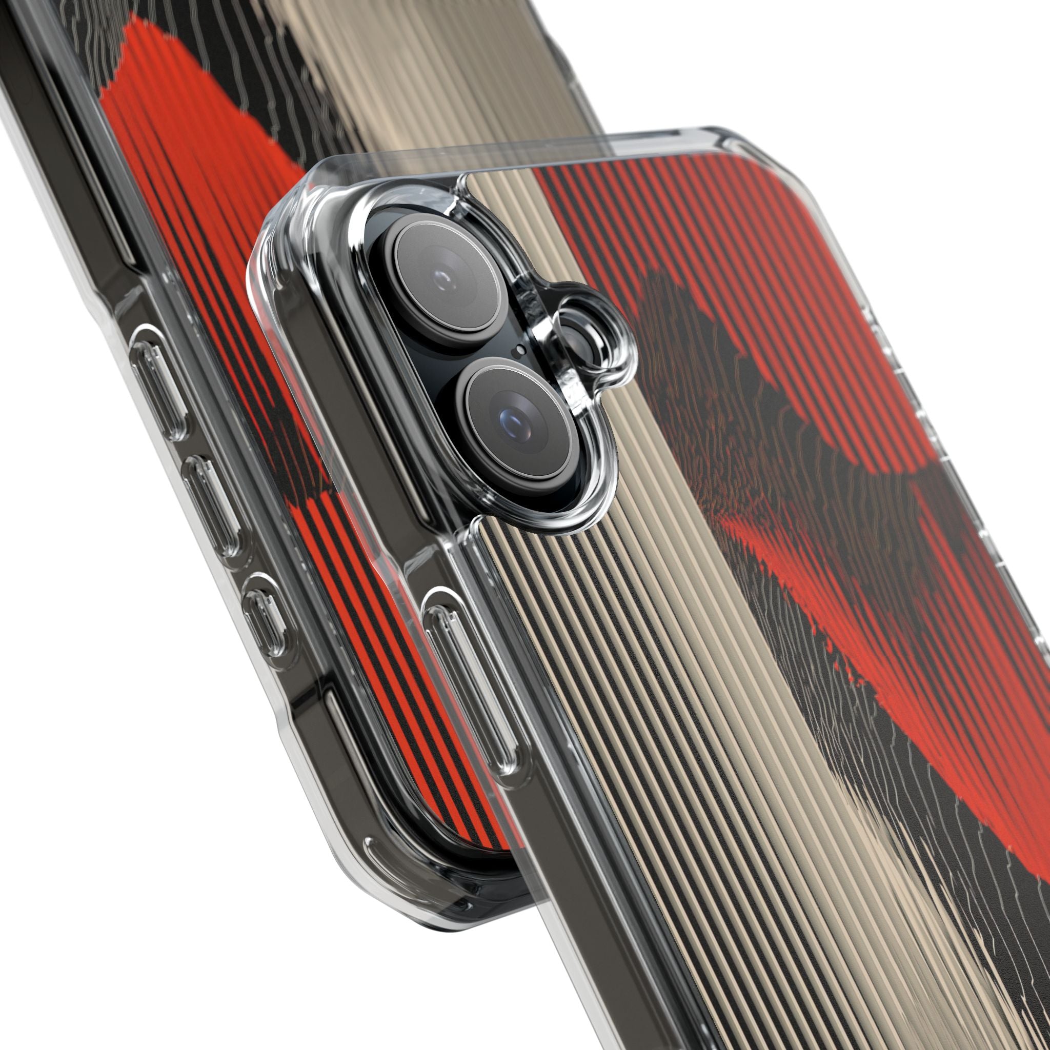 Red Impact MagSafe Phone Case for iPhone - Crimson Pulse Topo