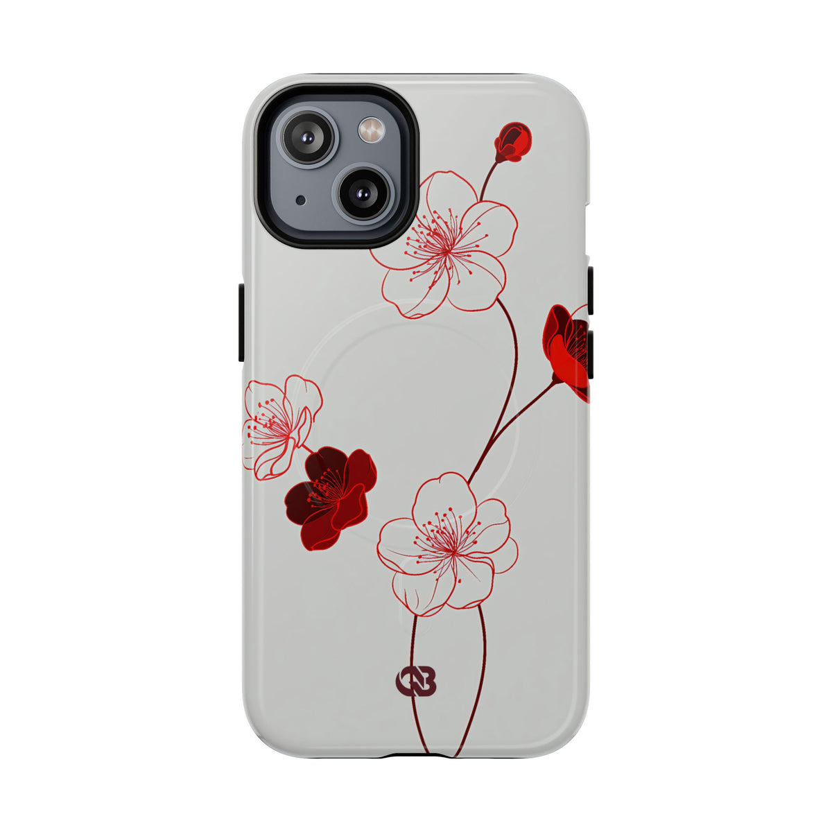 Crimson Sakura Blossom · Tough 2.0 Magnetic Phone Case for iPhone · Red