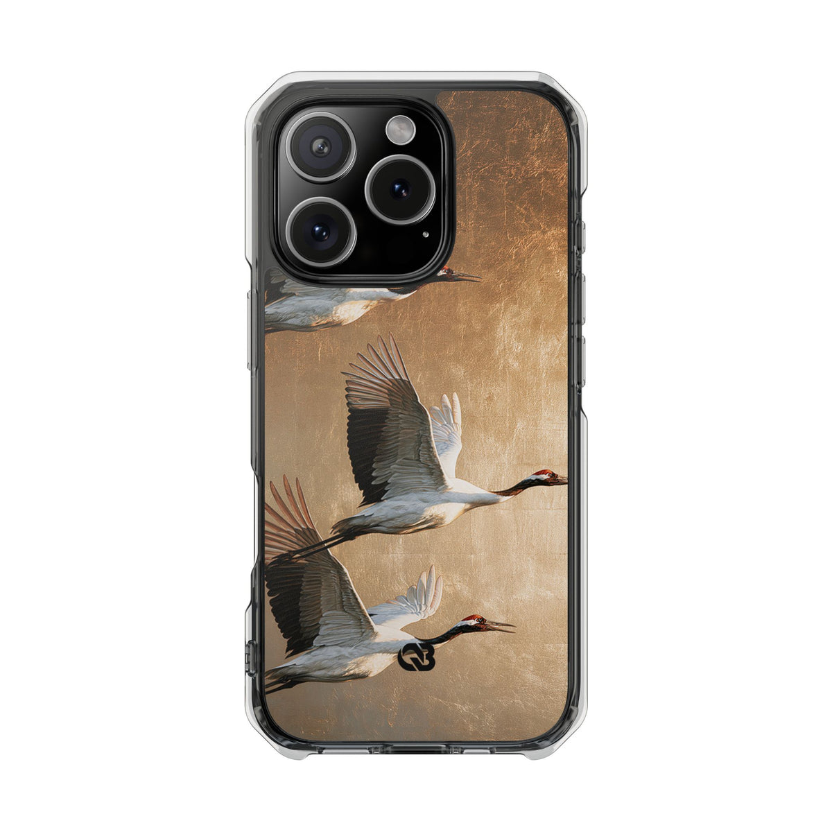 Golden Crane Flight · Clear Impact Magnetic Phone Case for iPhone · Gold